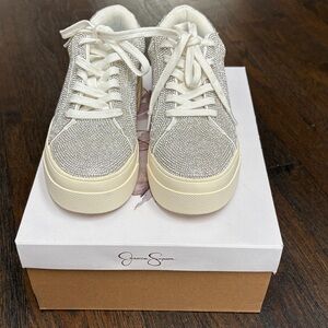 Jessica Simpson Sparkling Silver Sneakers